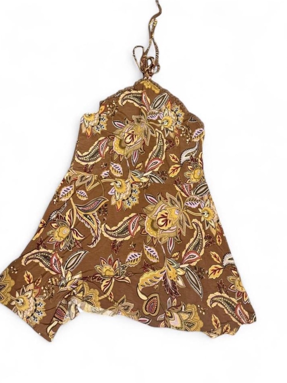 Renvie Brown Paisley Halter Top β XL